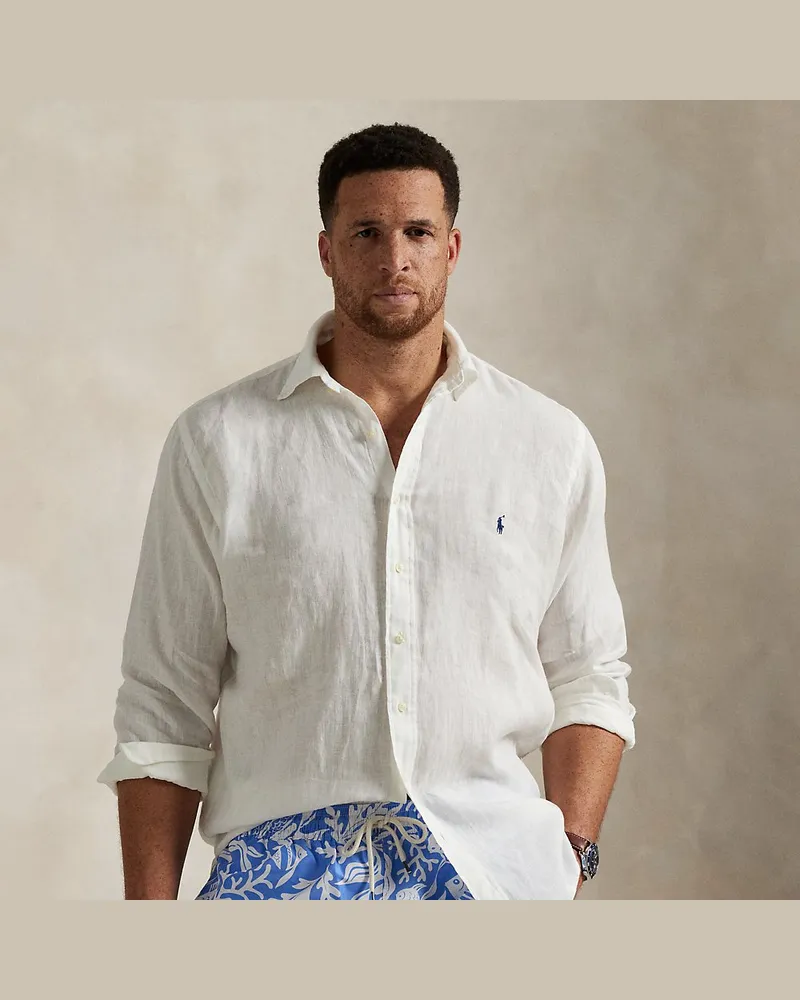 Ralph Lauren Große Größen - Leinenhemd White