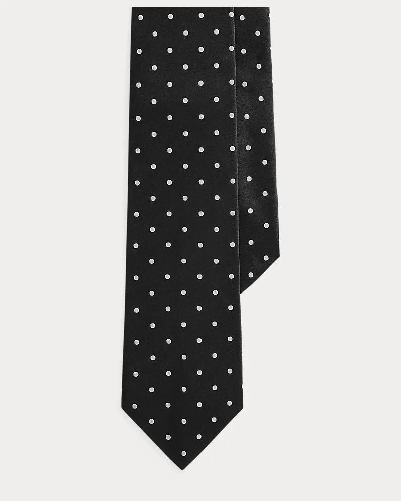 Ralph Lauren Seidensatin-Krawatte mit Punkten Black