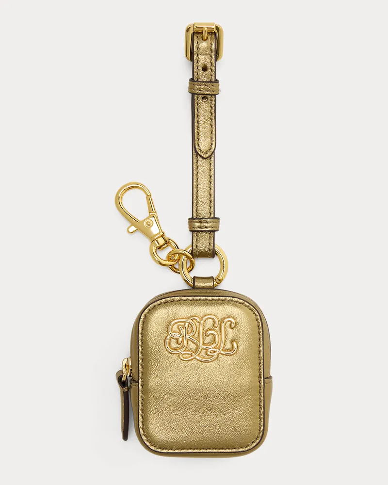 Ralph Lauren Mini-Pochette aus Metallic-Leder Gold
