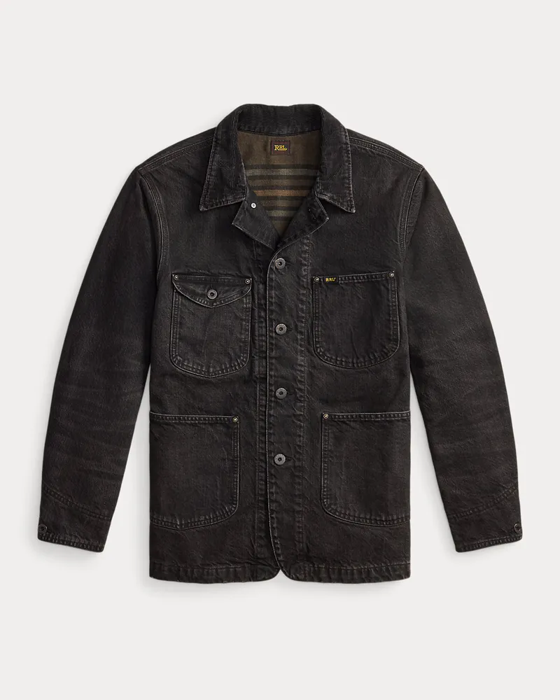 Ralph Lauren Jeansjacke mit Kordsamtkragen Black