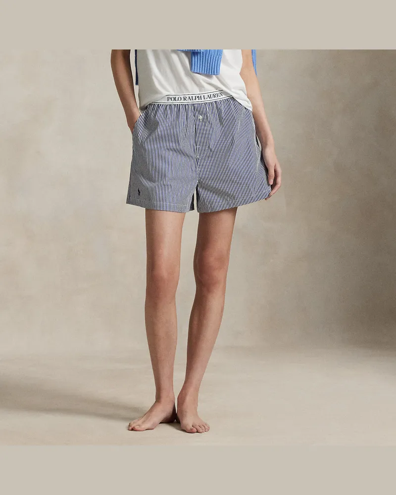 Ralph Lauren 2er-Pack gestreifte Baumwoll-Boxershorts Blue