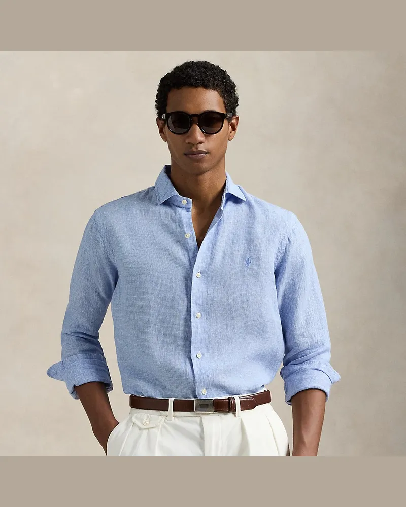 Ralph Lauren Custom-Fit Leinenhemd Blue