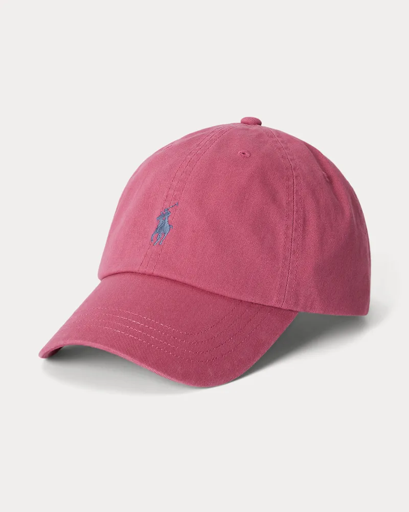Ralph Lauren Klassische Baumwollchino-Baseballkappe Pink