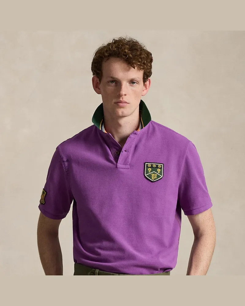 Ralph Lauren Classic-Fit Piqué-Poloshirt mit Grafik Purple