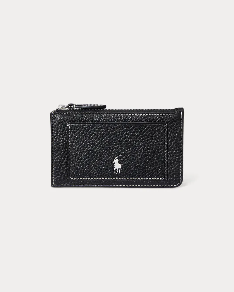 Ralph Lauren Kartenetui Polo Play aus Leder Black