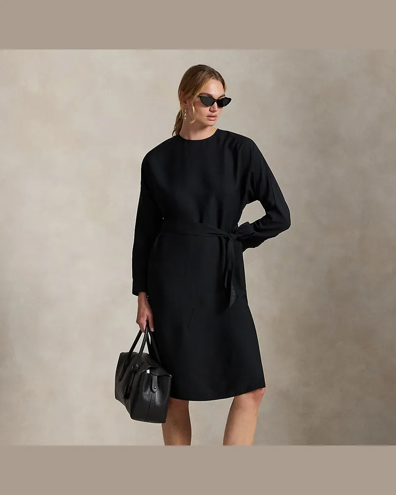 Ralph Lauren Satinkleid mit Gürtel Black