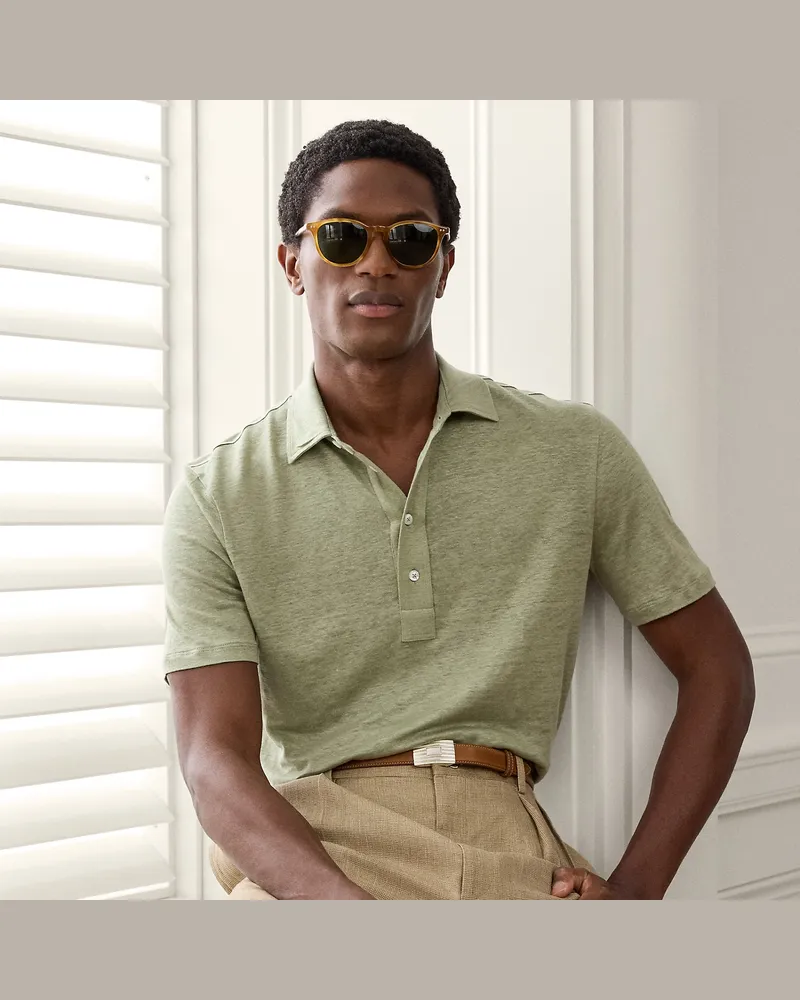 Ralph Lauren Poloshirt aus Leinenjersey Green