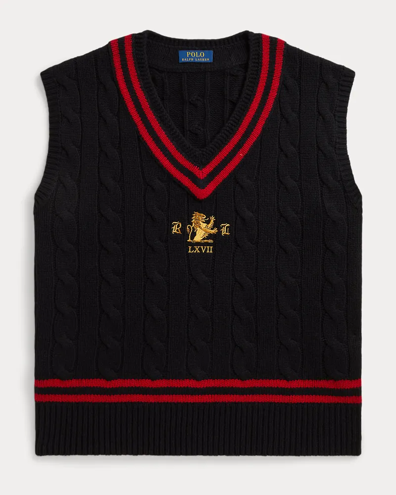 Ralph Lauren Cricket-Pullunder aus Wolle Black