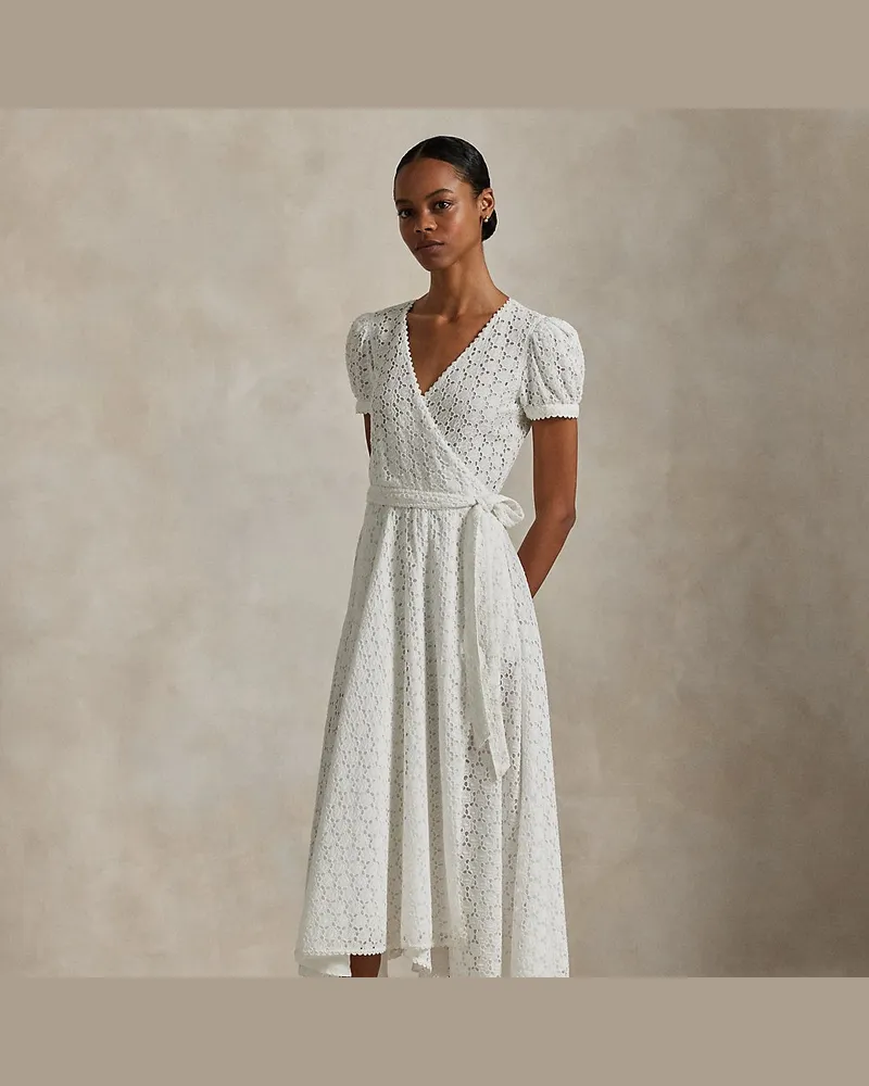 Ralph Lauren Das Wickelkleid Spelman College White
