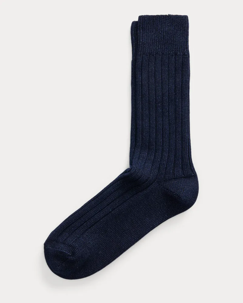 Ralph Lauren Indigofarbene Socken mit Stretch Blue