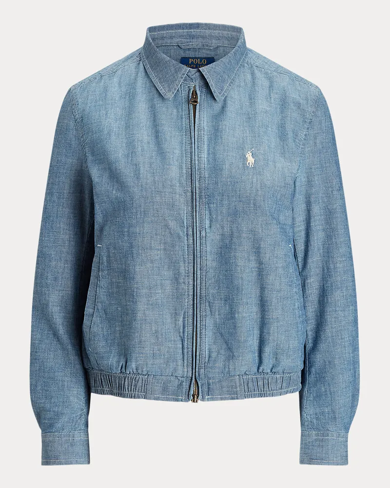 Ralph Lauren Windjacke aus Baumwoll-Chambray Blue