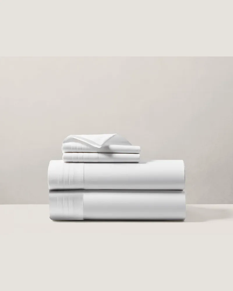 Ralph Lauren Home Bettlaken-Set aus Baumwolle mit Falten White