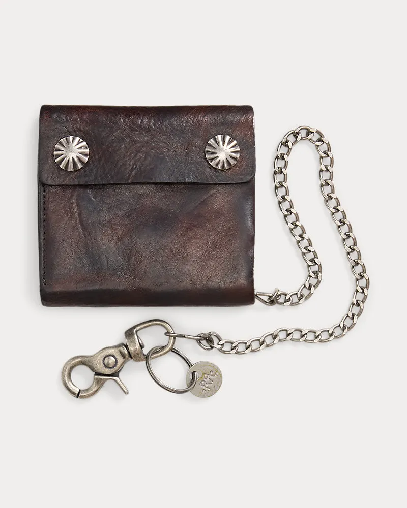 Ralph Lauren Lederbrieftasche mit Kette Brown