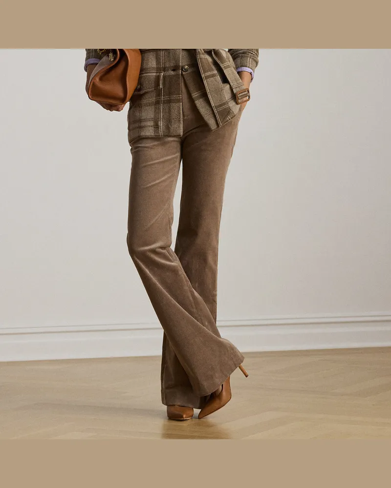 Ralph Lauren Kordsamthose mit ausgestelltem Bein Brown