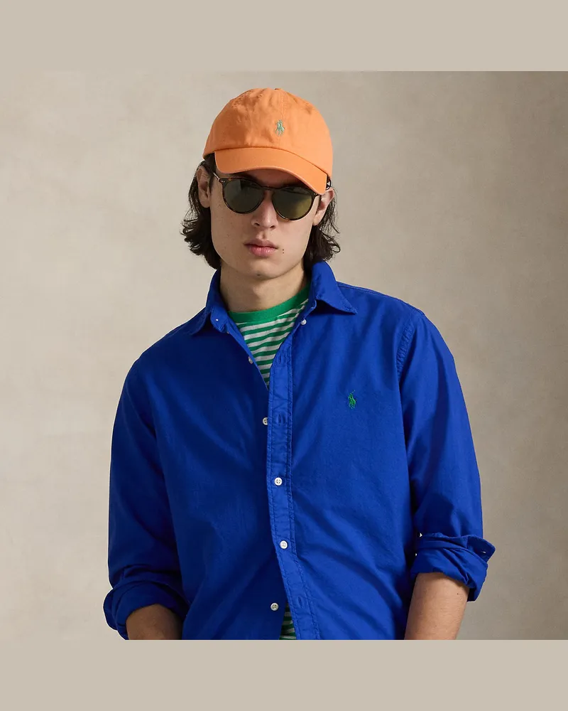 Ralph Lauren Gefärbtes Custom-Fit Oxfordhemd Blue