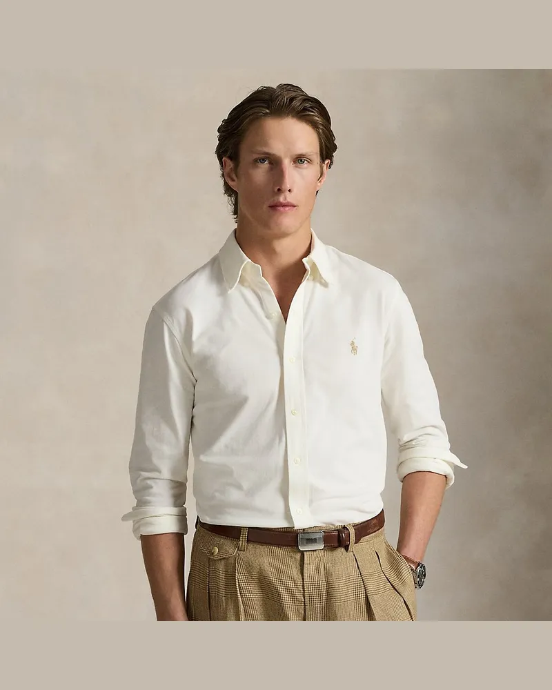 Ralph Lauren Featherweight Piqué-Hemd Cream