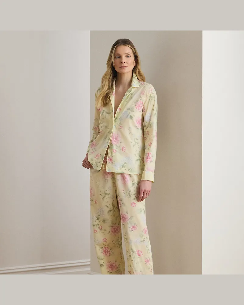 Ralph Lauren Geblümter Pyjama aus Batist Yellow
