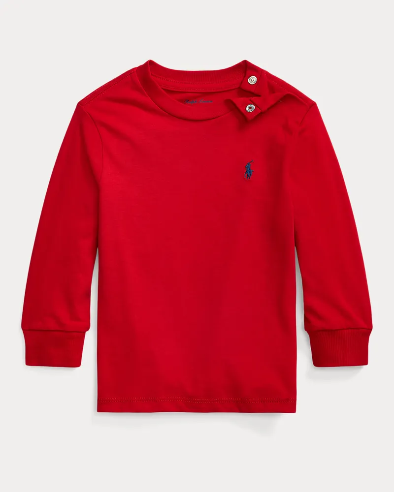 Ralph Lauren Rundhals-T-Shirt aus Baumwolljersey Red