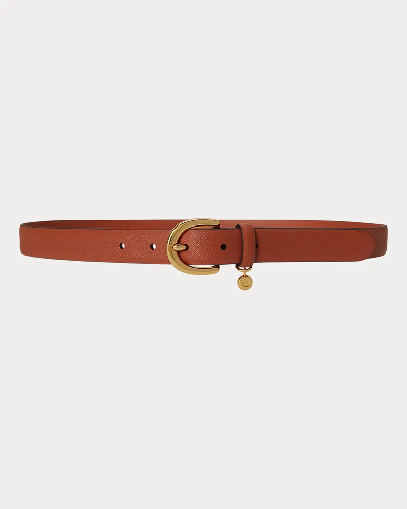 Ralph Lauren Gürtel aus Schraffurleder mit Anhänger Red