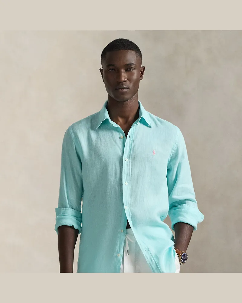 Ralph Lauren Custom-Fit Leinenhemd Blue