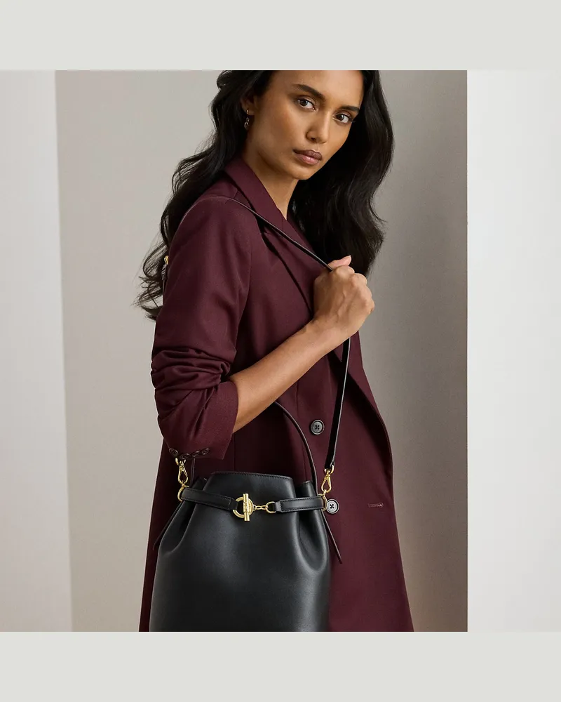 Ralph Lauren Mittelgroße Leder-Beuteltasche Blaike Black
