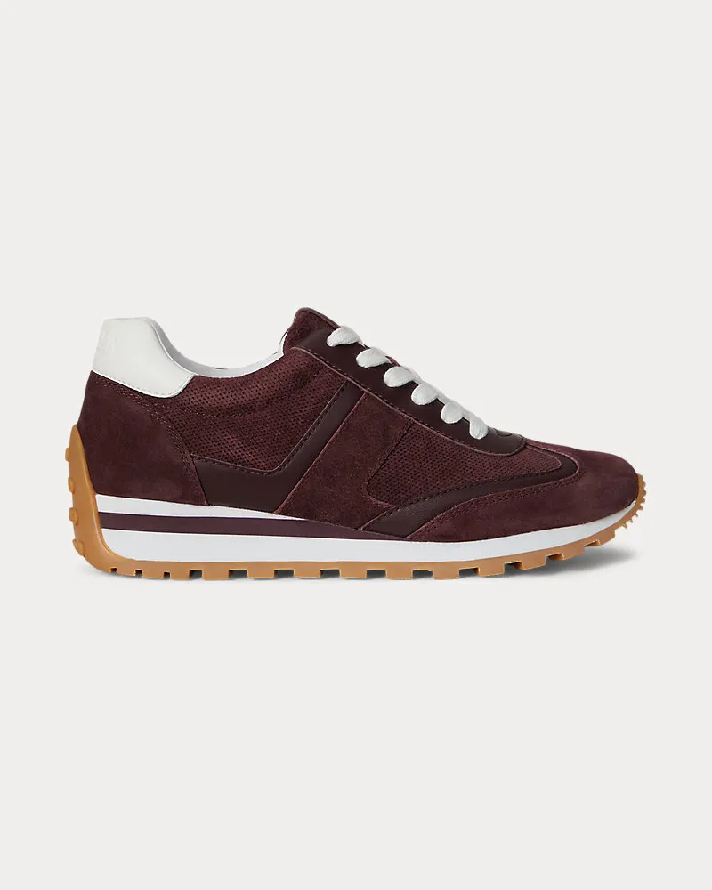 Ralph Lauren Sneaker Dani aus perforiertem Wildleder Red
