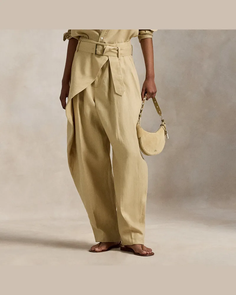 Ralph Lauren Tapered-Fit Wickelhose aus Leinen Tan