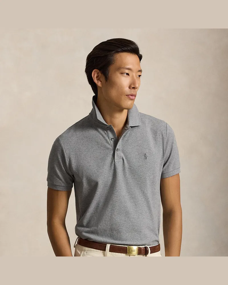 Ralph Lauren Custom-Slim-Fit Piqué-Poloshirt Grey