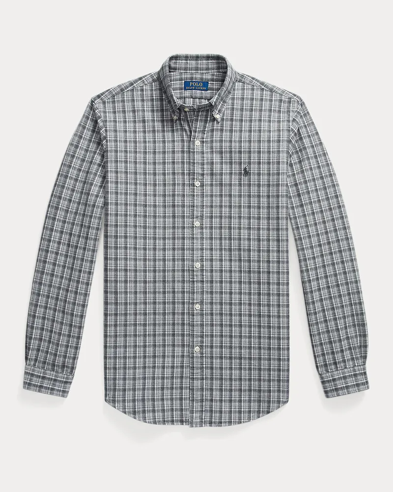 Ralph Lauren Angerautes Custom-Fit Oxfordhemd Grey