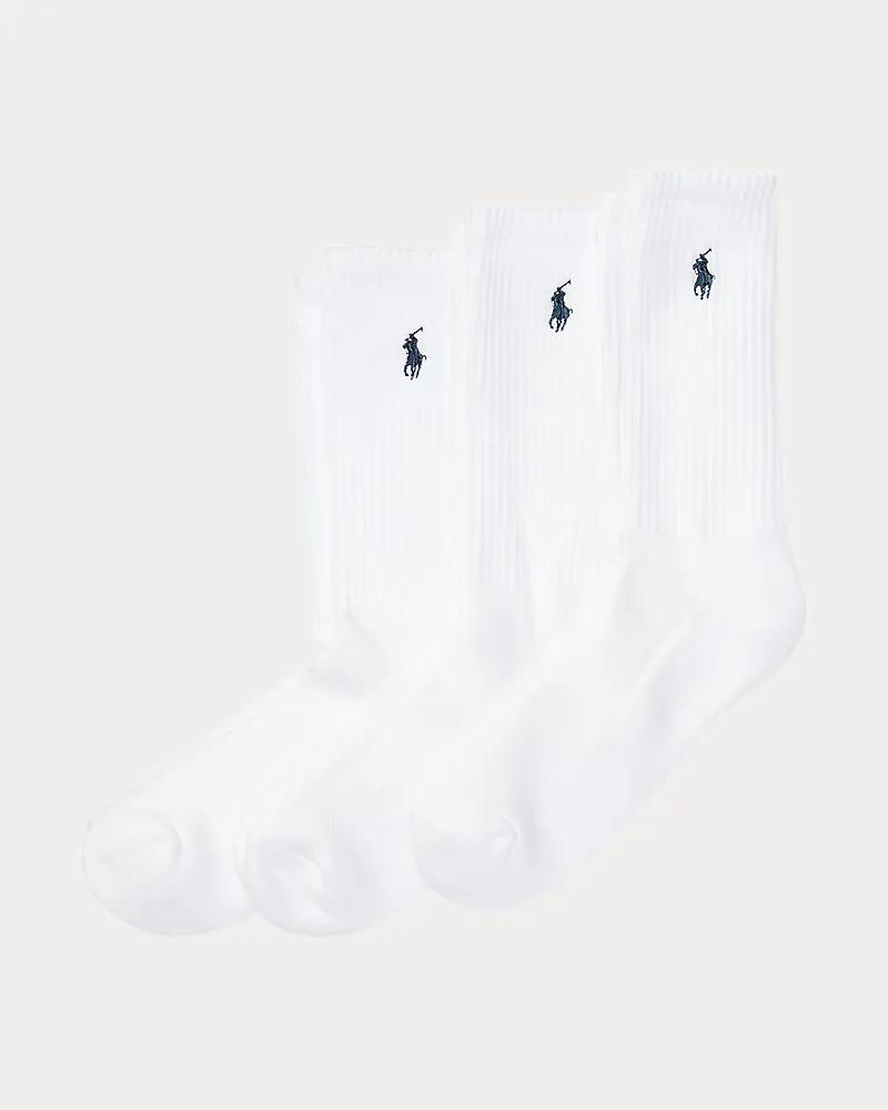 Ralph Lauren 3er-Pack sportliche Crew-Socken White