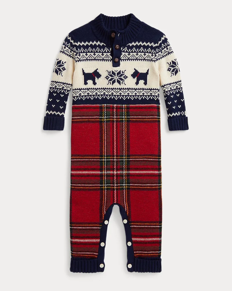 Ralph Lauren Karierter Baumwoll-Woll-Strampler Multi