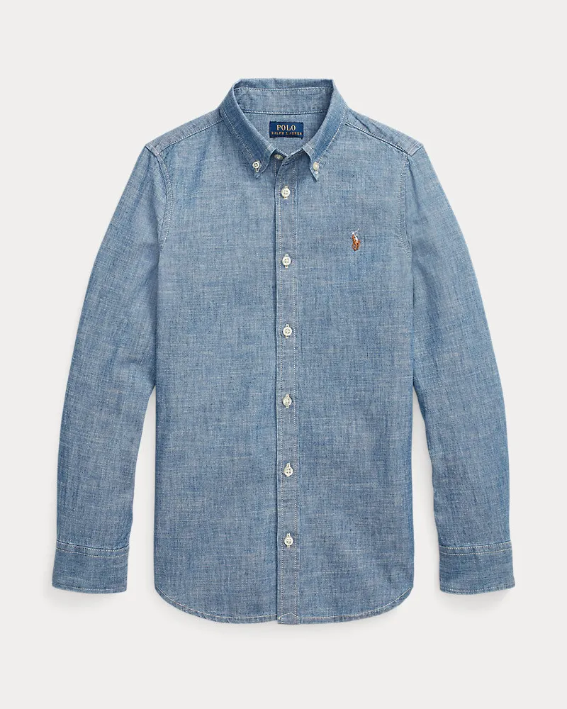 Ralph Lauren Hemd aus Baumwoll-Chambray Blue
