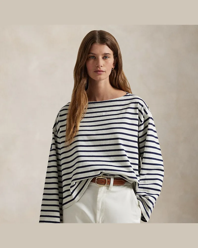 Ralph Lauren Gestreiftes Mariner-T-Shirt Blue