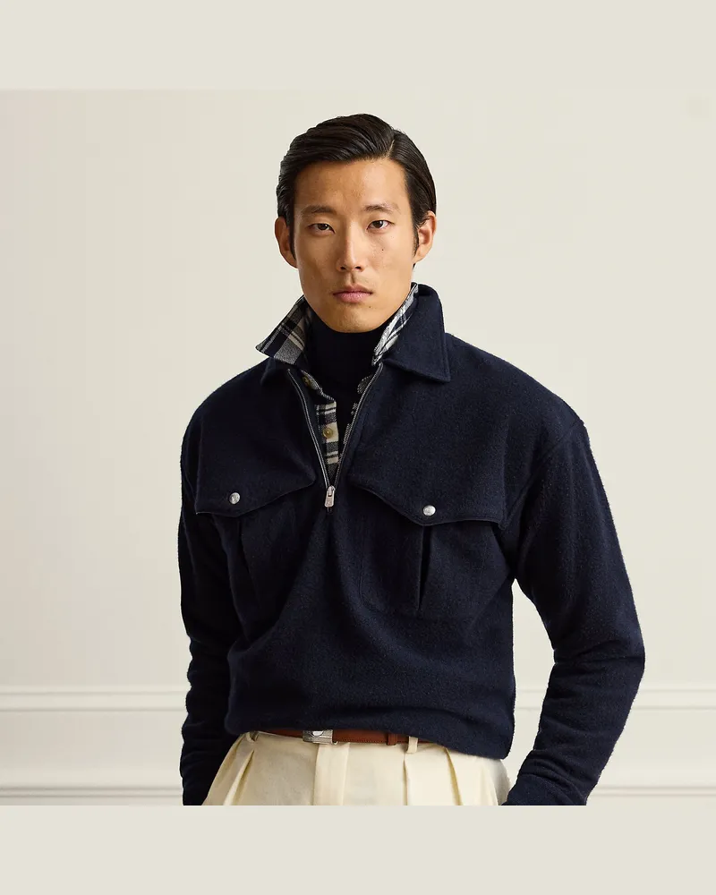 Ralph Lauren Strickpullover in Kavallerie-Twill-Optik Blue