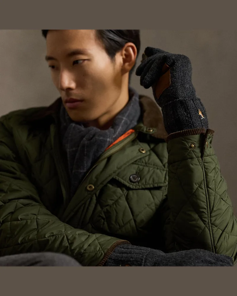 Ralph Lauren Touchscreen-kompatible Handschuhe Grey