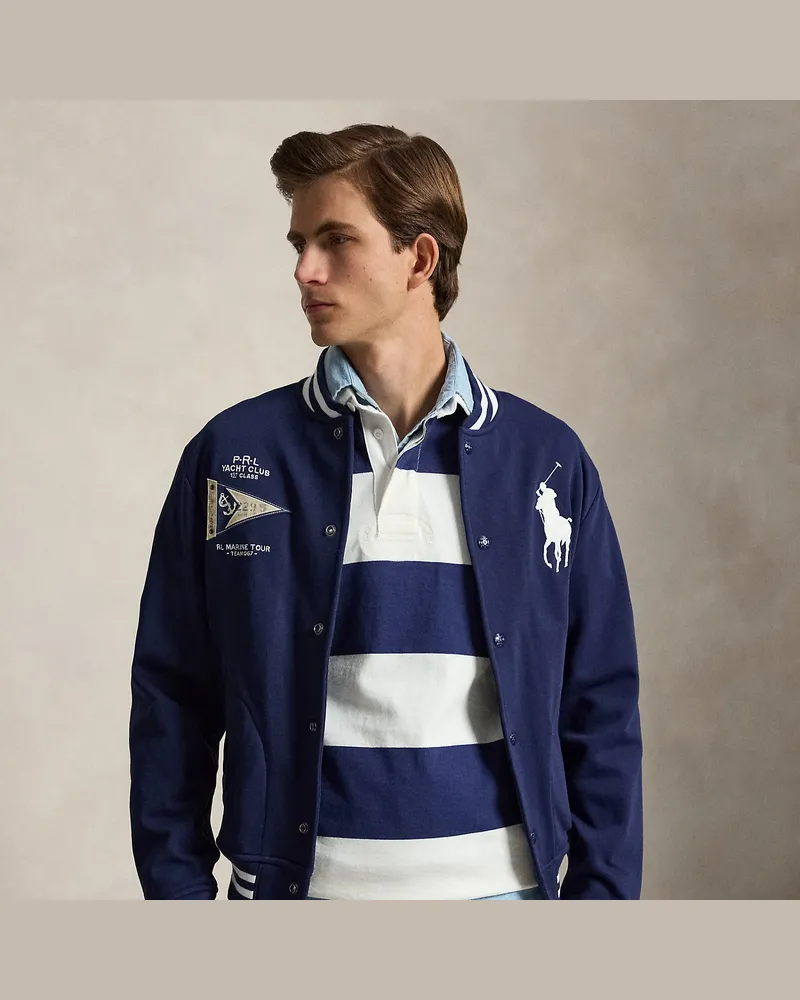 Ralph Lauren Baseball-Fleecejacke mit Big Pony Blue