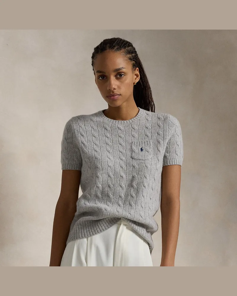 Ralph Lauren Kurzarmpullover mit Zopfmuster Multi