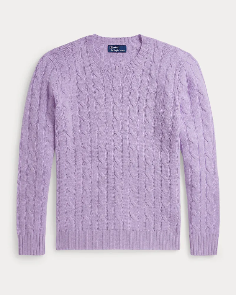 Ralph Lauren Kaschmirpullover mit Zopfmuster Purple