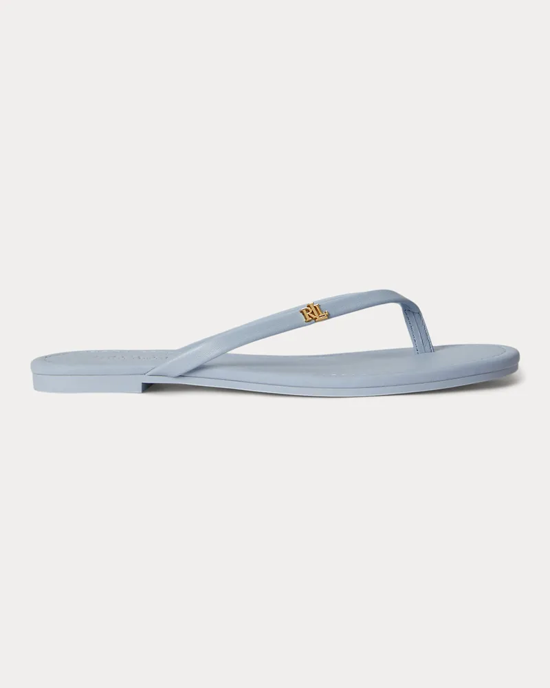 Ralph Lauren Flip-Flop Raquel aus Leder Blue