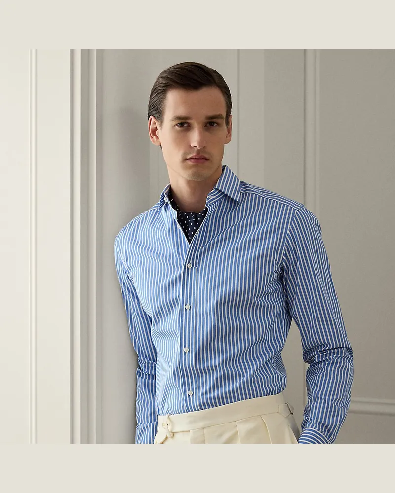 Ralph Lauren Popelinehemd mit Bengalstreifen Blue