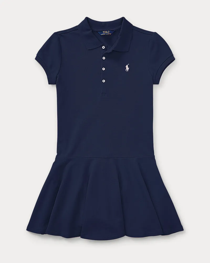 Ralph Lauren Piqué-Polokleid mit Stretch Blue