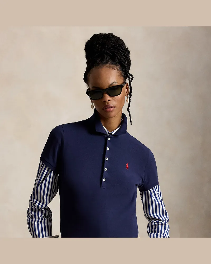 Ralph Lauren Slim-Fit Stretch-Poloshirt Blue