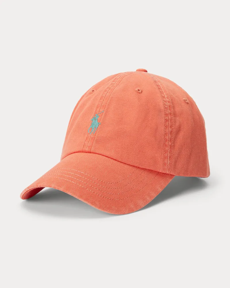 Ralph Lauren Klassische Baumwollchino-Baseballkappe Orange
