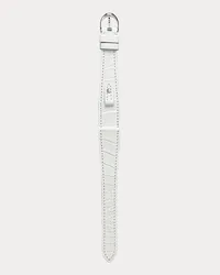 Ralph Lauren Petite-Stirrup-Armband, Alligatorleder White