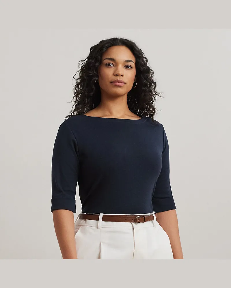 Ralph Lauren Plus Größen - Oberteil aus Baumwollstretch Blue