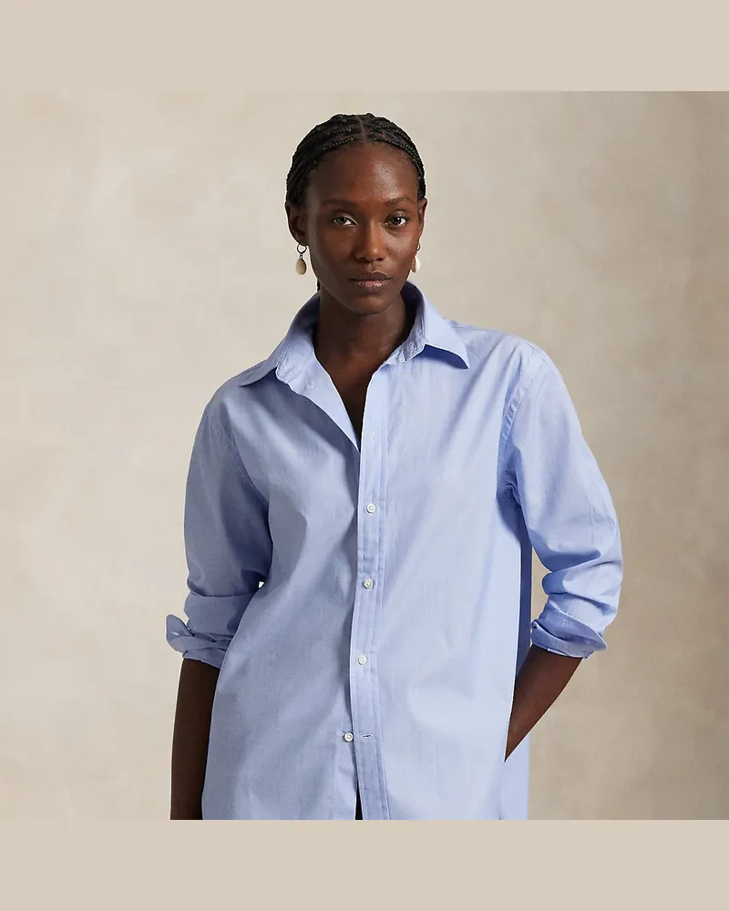 Ralph Lauren Übergroßes Baumwollhemd Blue