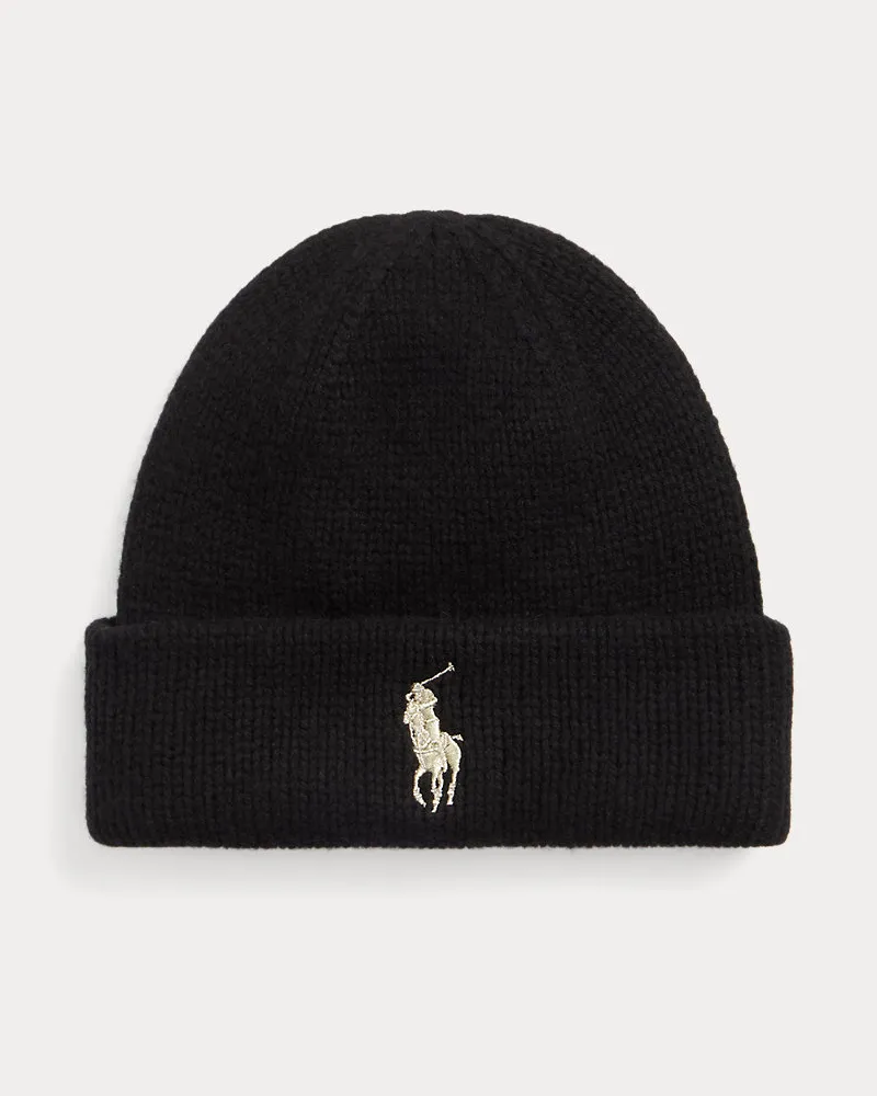 Ralph Lauren Wollmütze mit charakteristischem Pony Yellow