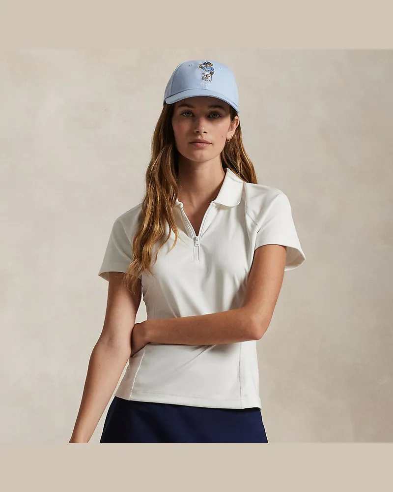 Ralph Lauren Slim-Fit Poloshirt mit Reißverschluss White