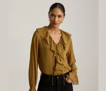 Bluse aus Knittergeorgette mit Rüschen