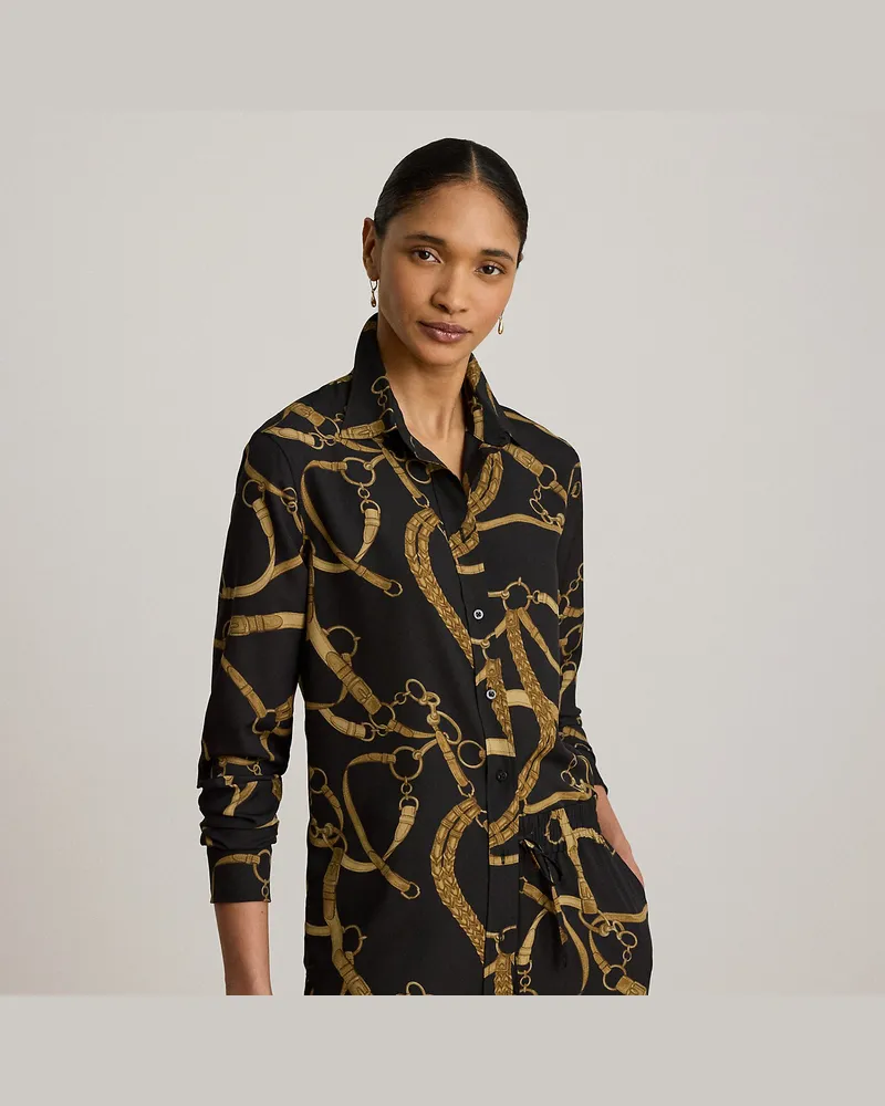 Ralph Lauren Classic-Fit Crêpe-Hemd mit Gürteldruck Black